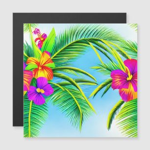 Carte Magnétique Hawaï Tropical Motif sans couture