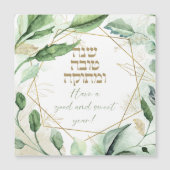 Carte Magnétique Hébreu Rosh Hashana Salutations Feuilles d'aquarel (Devant)