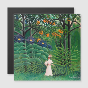 Carte Magnétique Henri Rousseau - Femme marchant dans une forêt exo
