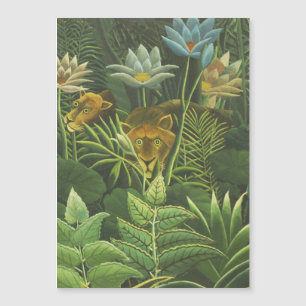 Carte Magnétique Henri Rousseau Jungle Tropical Lion Impression Vin