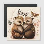 Carte Magnétique hérisson amoureux (Devant / Derrière)