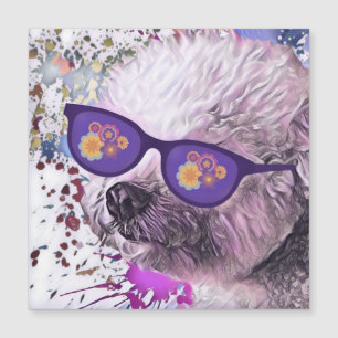 Carte Magnétique Hippie 'Chon l'aimant flexible Bichon