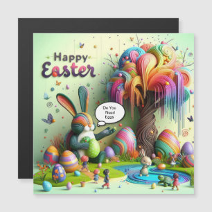 Carte Magnétique Hippo de Pâques violet