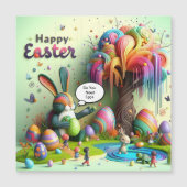 Carte Magnétique Hippo de Pâques violet (Devant)