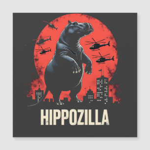 Carte Magnétique Hippozilla Éffrayant Moo Deng Baby Pygmy Hippo