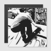 Carte Magnétique Hitting the Ramp - Skateboarder (Devant / Derrière)