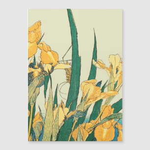 Carte Magnétique Hokusai Sauterelle Iris Impression Vintage : Japon