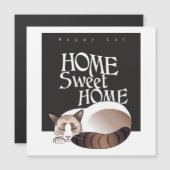 Carte Magnétique Home sweet home - Happy cat (Devant / Derrière)