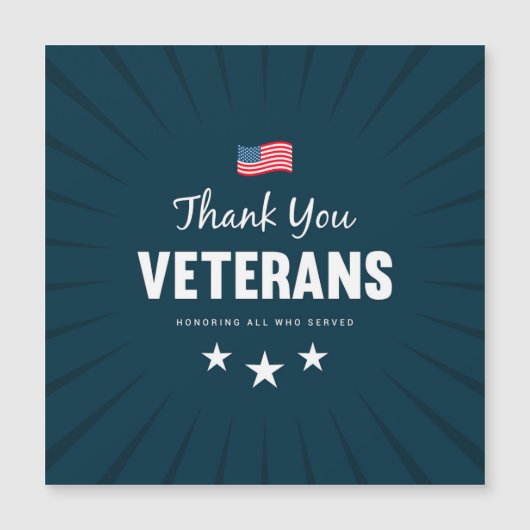 Carte Magnétique honorer tous ceux qui ont servi (Devant)