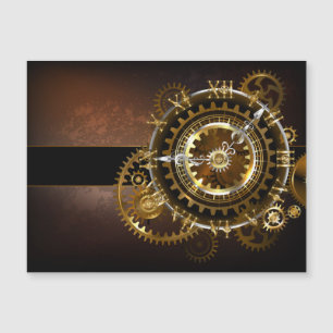 Carte Magnétique Horloge Steampunk avec des engrenages anciens