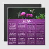 Carte Magnétique Hummingbirds In Garden Magnetic Calendar Card (Devant / Derrière)