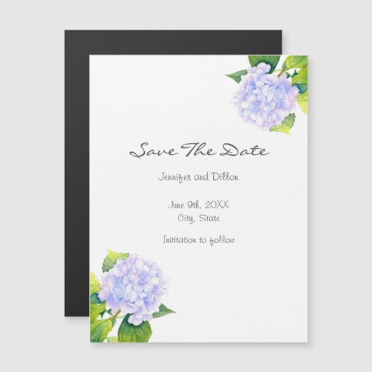 Carte Magnétique Hydrangée (Devant / Derrière)