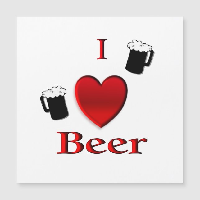 Carte Magnétique I Heart Beer Design (Devant)