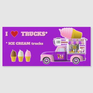 Carte Magnétique I Love Trucks (ICE CREAM Trucks) aimant