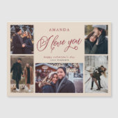 Carte Magnétique I Love You Photo Collage Saint Valentin (Devant)