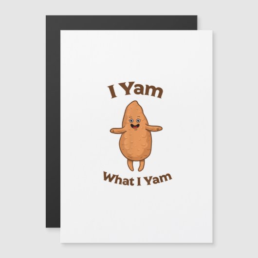 Carte Magnétique I Yam What I Yam Dancing Sweet Potato Thanksgiving (Devant / Derrière)