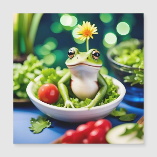 Carte Magnétique Il Y A Une Grenouille Dans Ma Salade (Devant)