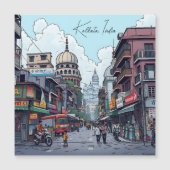 Carte Magnétique Illustration Ai de Calcutta, Inde (Devant)