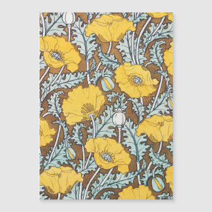 Carte Magnétique Illustration Art Nouveau Poppy Fleur Jaune