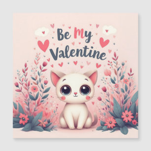 Carte Magnétique Illustration de chat mignon pour la Saint-Valentin