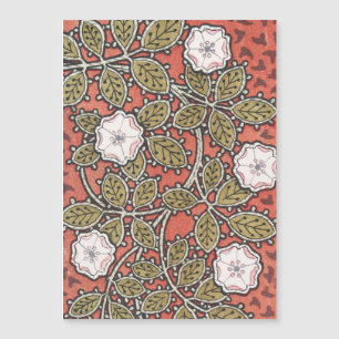 Carte Magnétique Illustration de fleur d'art de rose sauvage vintag