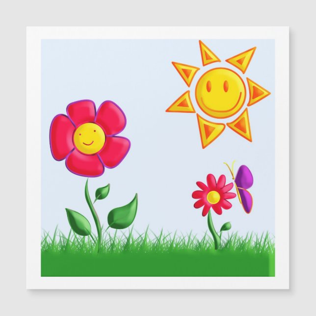 Carte Magnétique Illustration de jardin (Devant)