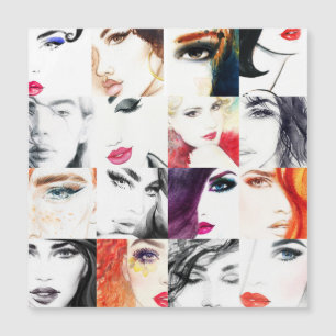 Carte Magnétique Illustration de l'aquarelle de collection féminine