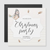 Carte Magnétique Illustration de l'aquarelle moelleuse d'hiver (Devant / Derrière)