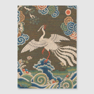 Carte Magnétique Impression de broderie en soie blanche antique chi