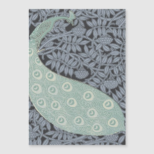 Carte Magnétique Impression de paon bleu Art Nouveau vintage Verneu