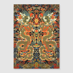Carte Magnétique Impression de textile de dragon chinois vintage Ar