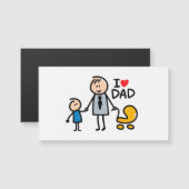 Carte Magnétique Impression J'aime Papa (Devant / Derrière)