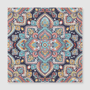 Carte Magnétique Indian Paisley : Motif ethnique mandala