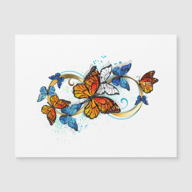 Carte Magnétique Infinité de papillons monarques (Devant)