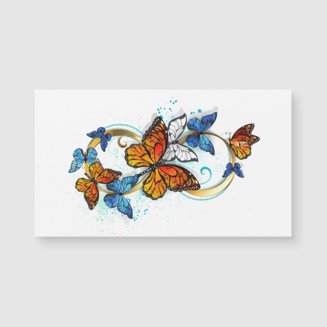 Carte Magnétique Infinité de papillons monarques (Devant)