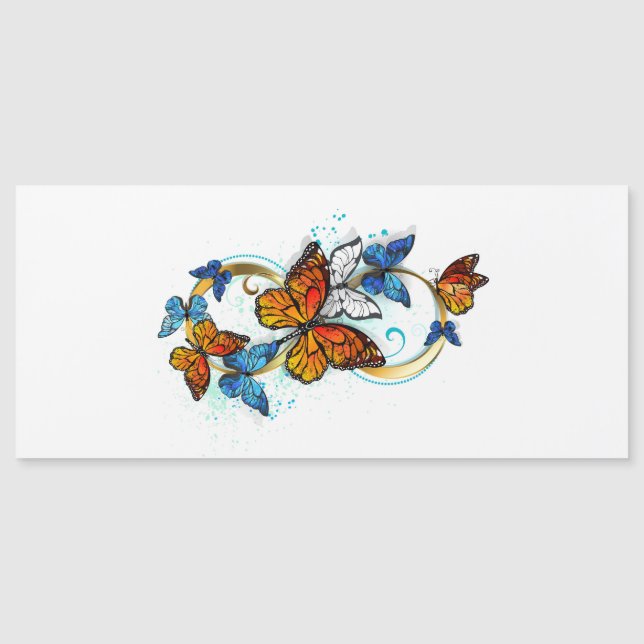 Carte Magnétique Infinité de papillons monarques (Devant)