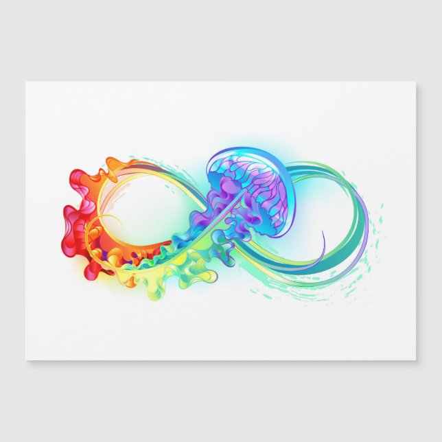Carte Magnétique Infinity avec Rainbow Jellyfish (Devant)