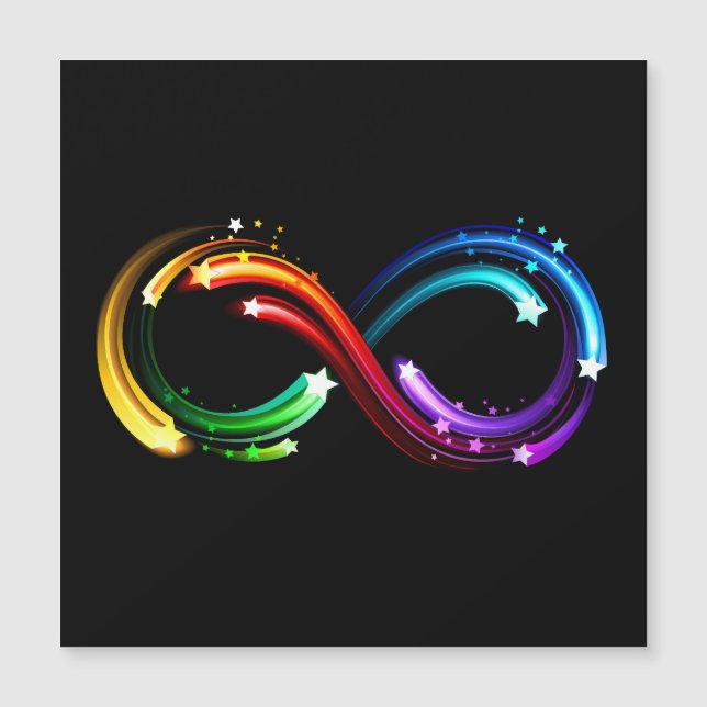 Carte Magnétique Infinity symbol of rainbow comets (Devant)