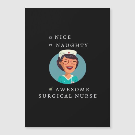 Carte Magnétique Infirmière chirurgicale Nice Méchante Exceptionnel (Devant)