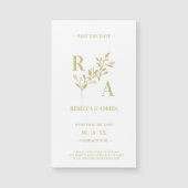 Carte Magnétique Initiales de Mariage de gerbes florales délicieuse (Devant)