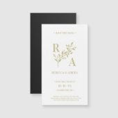 Carte Magnétique Initiales de Mariage de gerbes florales délicieuse (Devant / Derrière)