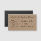 Carte Magnétique Insertion rustique de mariage de coeur de pot de (Devant / Derrière)