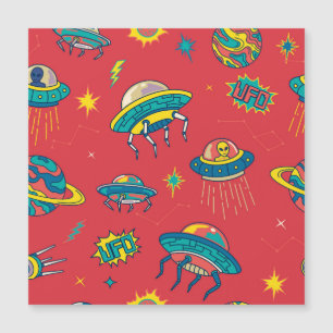 Carte Magnétique Inventaires d'espace UFO rétro