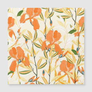 Carte Magnétique Iris orange : motif floral transparent