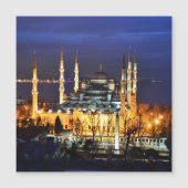 Carte Magnétique Istanbul Mosquée Bleue Nuit Décor Premium Voyage (Devant)