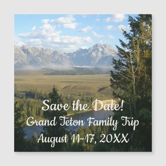 Carte Magnétique Jackson Hole Mountains et River (Devant)