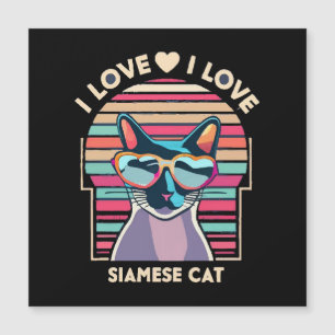 Carte Magnétique J'adore le chat siamois