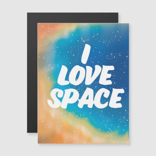 Carte Magnétique J'adore l'espace (Devant / Derrière)