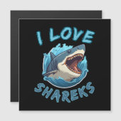 Carte Magnétique J'aime les requins Fisher (Devant / Derrière)