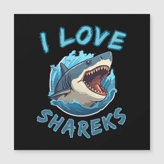 Carte Magnétique J'aime les requins Fisher (Devant)